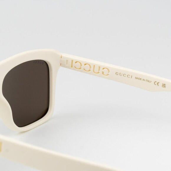 NEW Gucci GG1570S 003 Matte White Brown Unisex Pilot Sunglasses GG 1570S main image 5